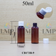 Chai vai tròn nắp bật sọc 50ml