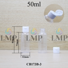 Chai vai tròn nắp bật sọc 50ml