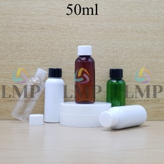 Chai vai tròn nắp vặn trơn 50ml ( có nút chặn )
