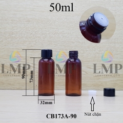 Chai vai tròn nắp vặn trơn 50ml ( có nút chặn )