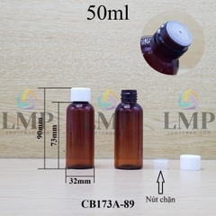 Chai vai tròn nắp vặn trơn 50ml ( có nút chặn )