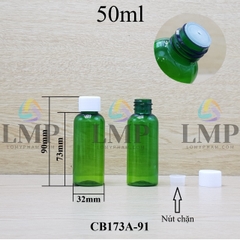 Chai vai tròn nắp vặn trơn 50ml ( có nút chặn )