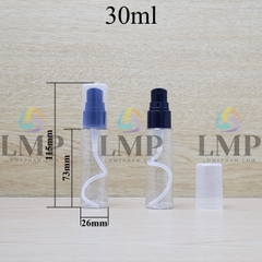 Chai vai ngang đầu xịt giọt 1 viền 30ml