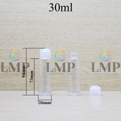 Chai vai ngang nắp bật trơn 30ml