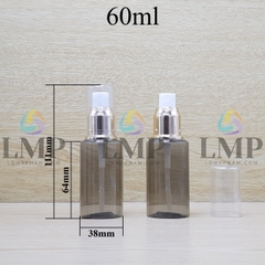 Chai PETG vai ngang đầu phun sương xi