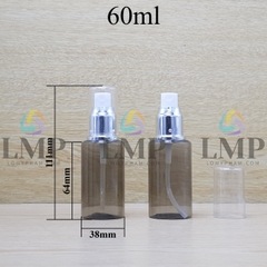 Chai PETG vai ngang đầu phun sương xi