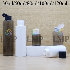 Chai PETG vai ngang nắp bật sọc