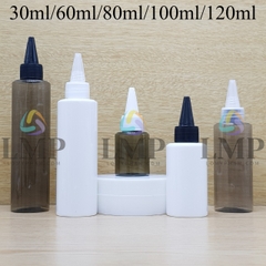 Chai PETG vai ngang nắp nhọn sọc