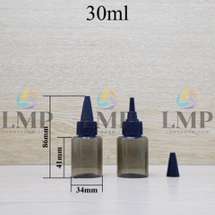 Chai PETG vai ngang nắp nhọn sọc