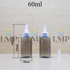 Chai PETG vai ngang nắp nhọn sọc