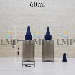 Chai PETG vai ngang nắp nhọn sọc