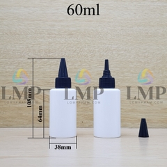 Chai PETG vai ngang nắp nhọn sọc