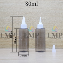 Chai PETG vai ngang nắp nhọn sọc