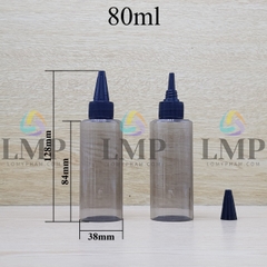 Chai PETG vai ngang nắp nhọn sọc