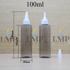 Chai PETG vai ngang nắp nhọn sọc