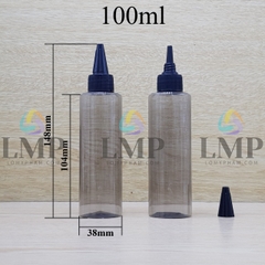 Chai PETG vai ngang nắp nhọn sọc