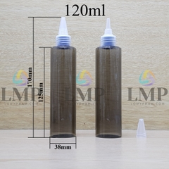 Chai PETG vai ngang nắp nhọn sọc