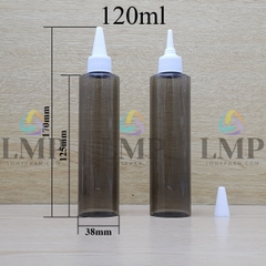 Chai PETG vai ngang nắp nhọn sọc