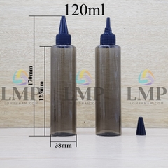 Chai PETG vai ngang nắp nhọn sọc