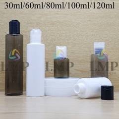 Chai PETG vai ngang nắp nhấn