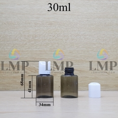 Chai PETG vai ngang nắp nhấn