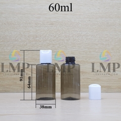 Chai PETG vai ngang nắp nhấn