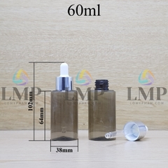 Chai PETG vai ngang nắp bóp khoen nhôm