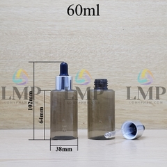 Chai PETG vai ngang nắp bóp khoen nhôm