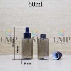 Chai PETG vai ngang nắp bóp khoen nhôm