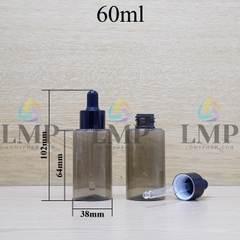 Chai PETG vai ngang nắp bóp khoen nhôm