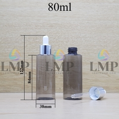 Chai PETG vai ngang nắp bóp khoen nhôm