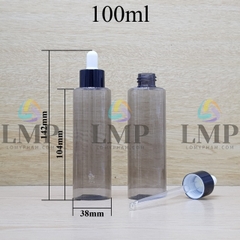 Chai PETG vai ngang nắp bóp khoen nhôm 100ml
