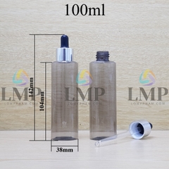 Chai PETG vai ngang nắp bóp khoen nhôm 100ml