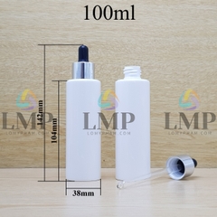 Chai PETG vai ngang nắp bóp khoen nhôm 100ml