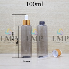 Chai PETG vai ngang nắp bóp khoen nhôm 100ml