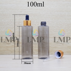 Chai PETG vai ngang nắp bóp khoen nhôm 100ml