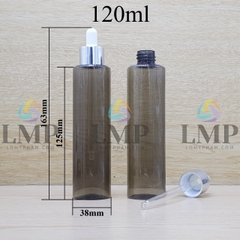 Chai PETG vai ngang nắp bóp khoen nhôm