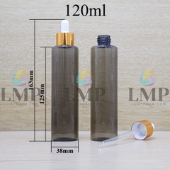 Chai PETG vai ngang nắp bóp khoen nhôm