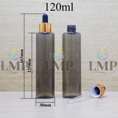 Chai PETG vai ngang nắp bóp khoen nhôm