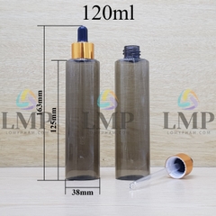 Chai PETG vai ngang nắp bóp khoen nhôm