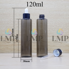 Chai PETG vai ngang nắp bóp khoen nhôm