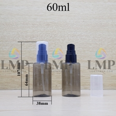 Chai PETG vai ngang đầu xịt giọt 1 viền