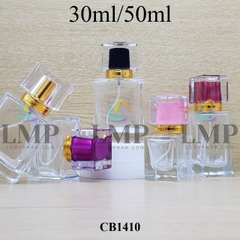 Chai nước hoa vuông nắp nhiều màu