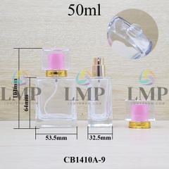 Chai nước hoa vuông nắp nhiều màu