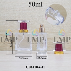 Chai nước hoa vuông nắp nhiều màu