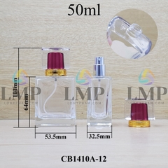 Chai nước hoa vuông nắp nhiều màu