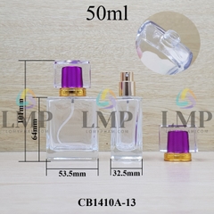 Chai nước hoa vuông nắp nhiều màu