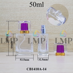 Chai nước hoa vuông nắp nhiều màu