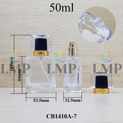 Chai nước hoa vuông nắp nhiều màu