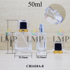 Chai nước hoa vuông nắp nhiều màu